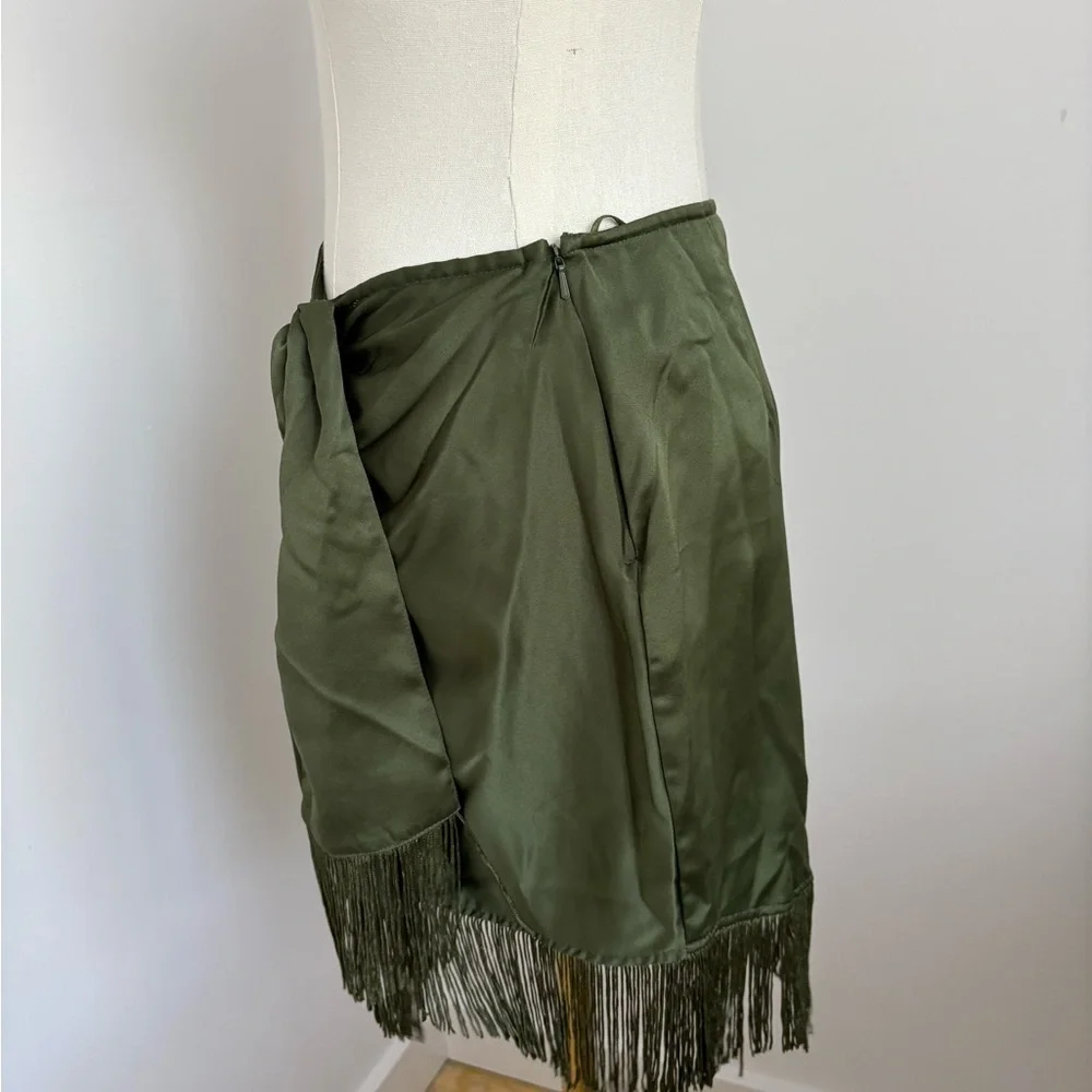 ASOS Green Mini Wrap Skirt with Tie Front